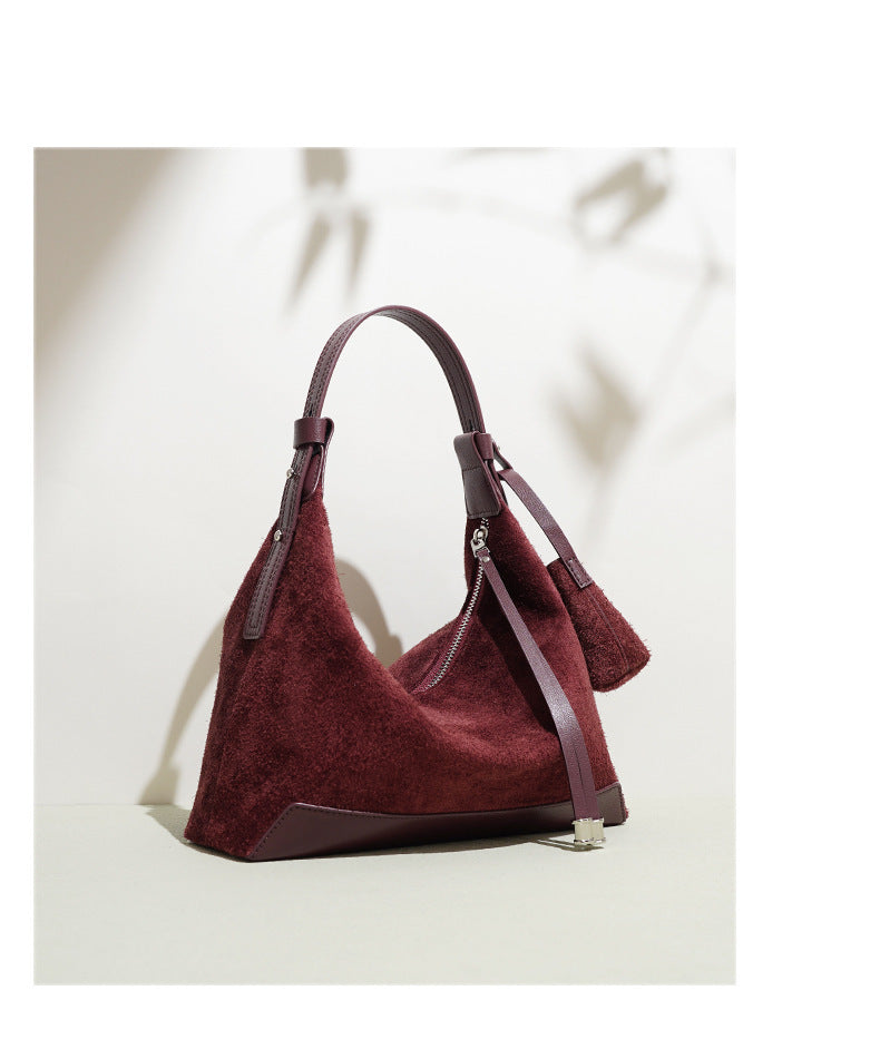 Suede Hobo/Tote - Sand