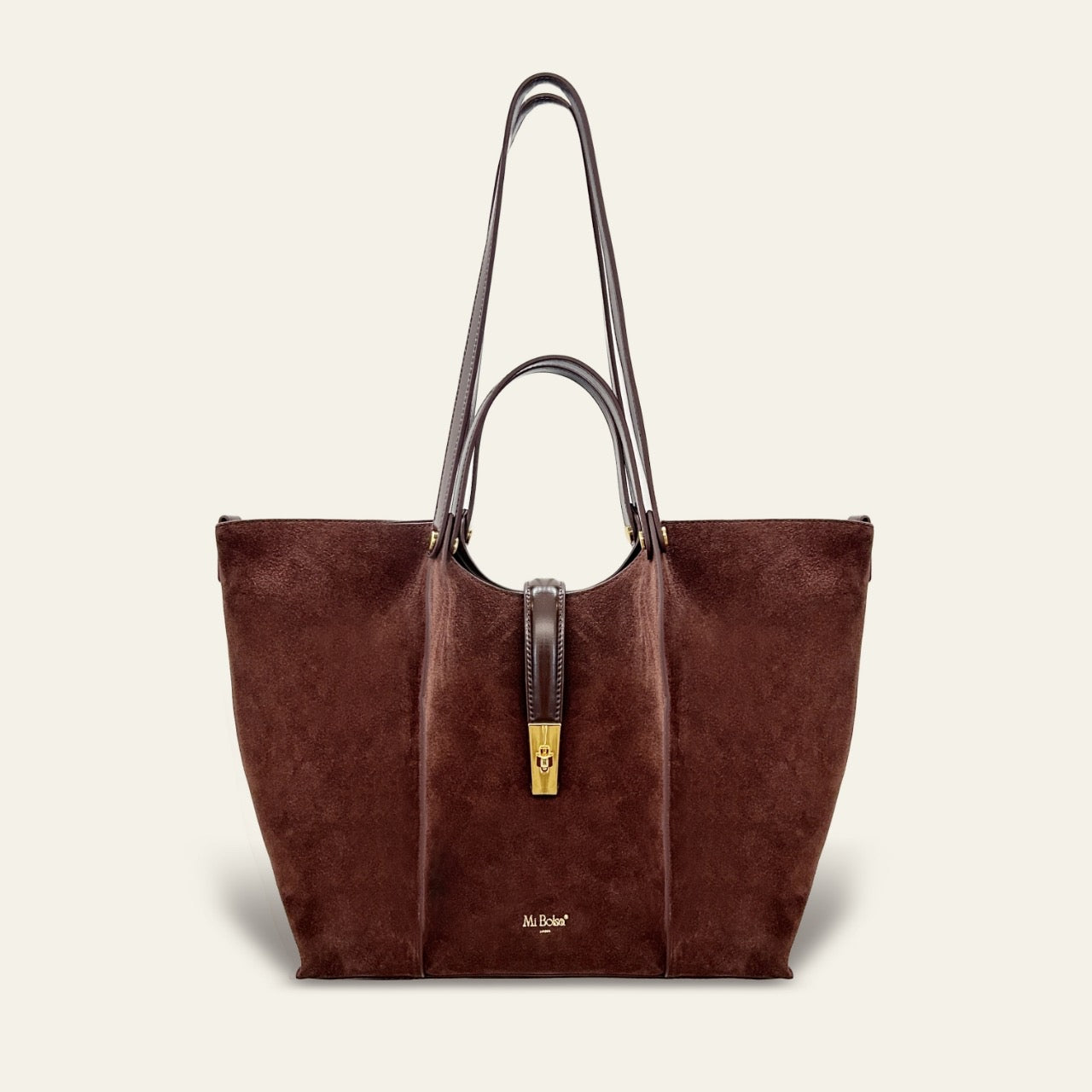 Suede Wharf Tote/Shoulder Bag-Coffee