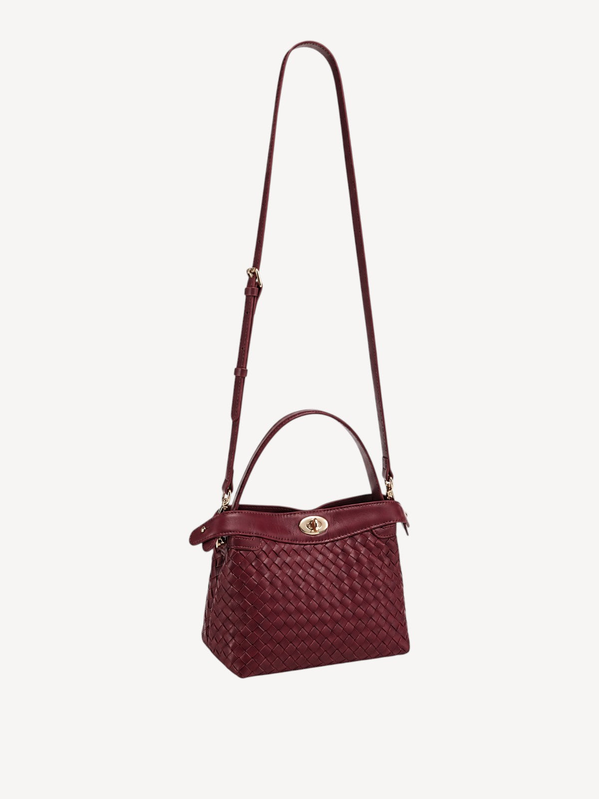 Florence Top Handle Woven Bag - Burgundy