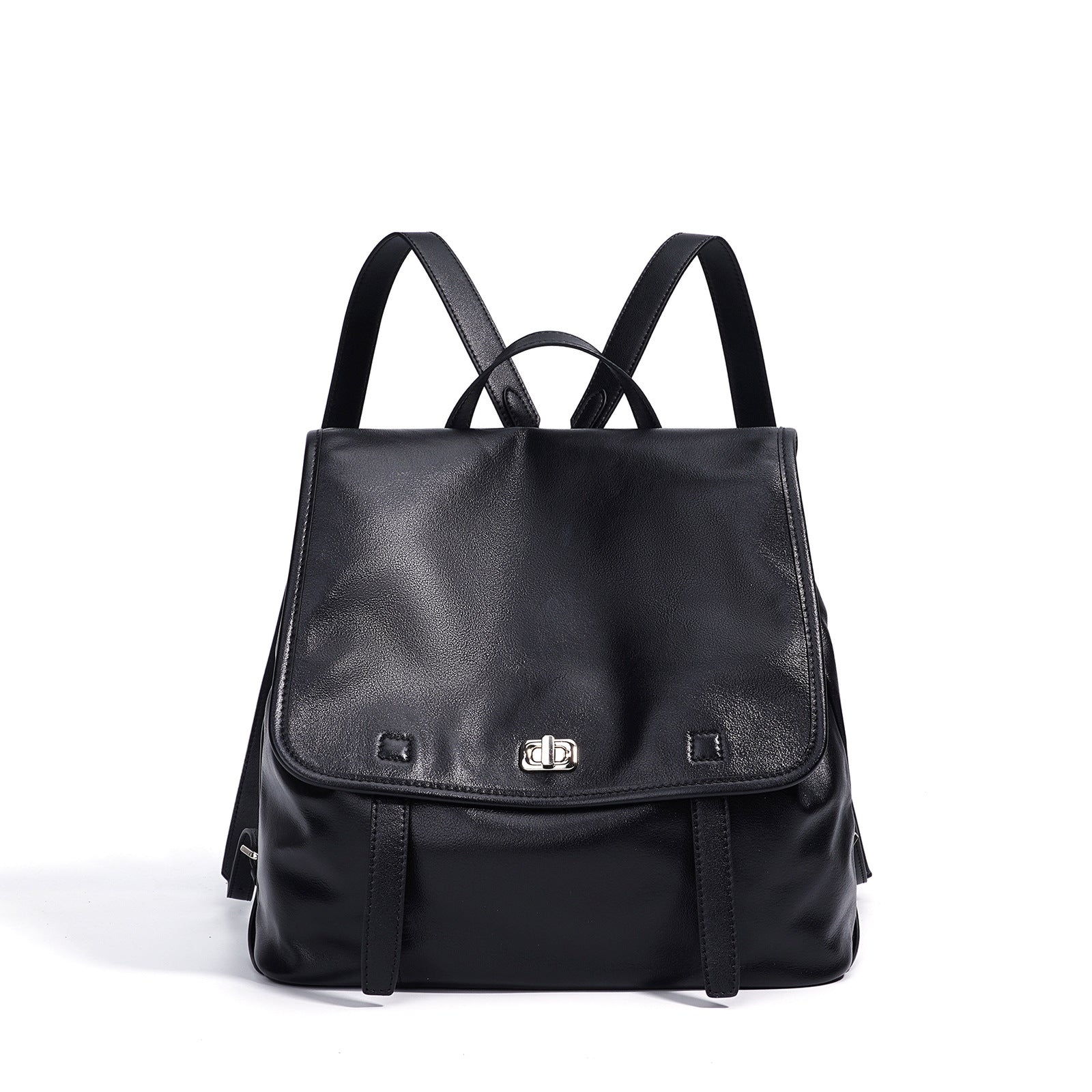 Vegetable-Tanned Cowhide Backpack - Black