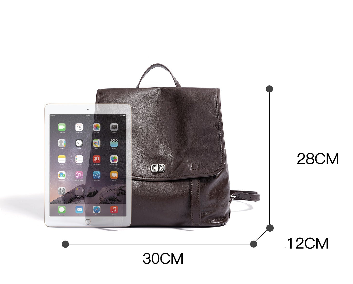 Vegetable-Tanned Cowhide Backpack - Black