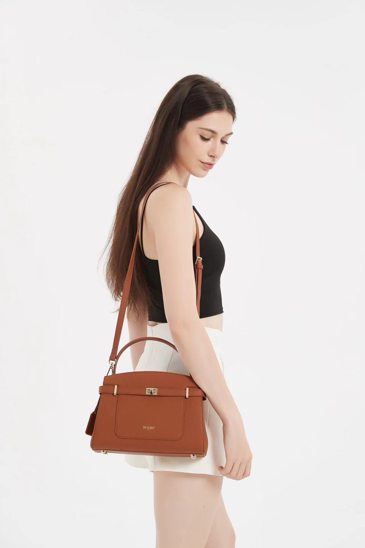 Manhattan Top Handle Bag - Biscuit