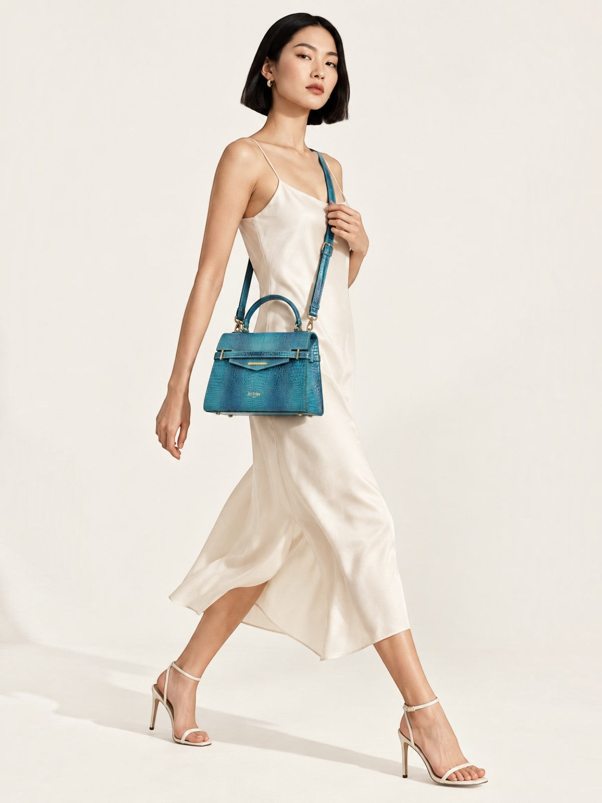 "Mi" Midi Top Handle - Croc Embossed