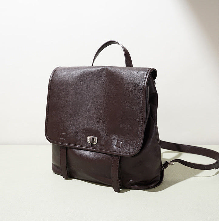 Vegetable-Tanned Cowhide Backpack - Black