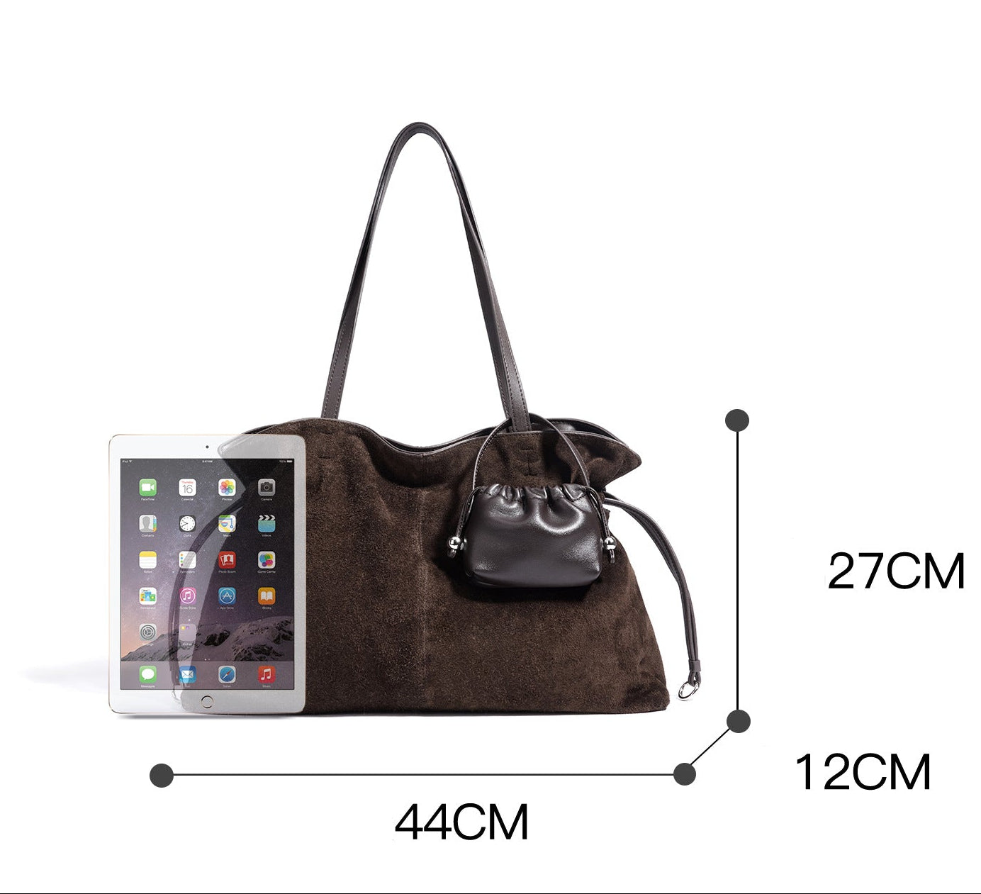 Suede Cloud Shoulder - Coffee