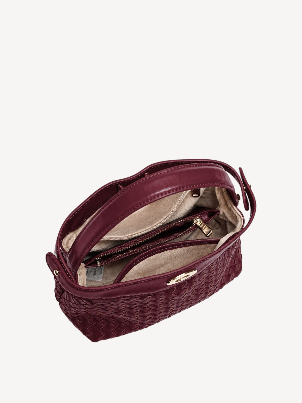 Florence Top Handle Woven Bag - Burgundy