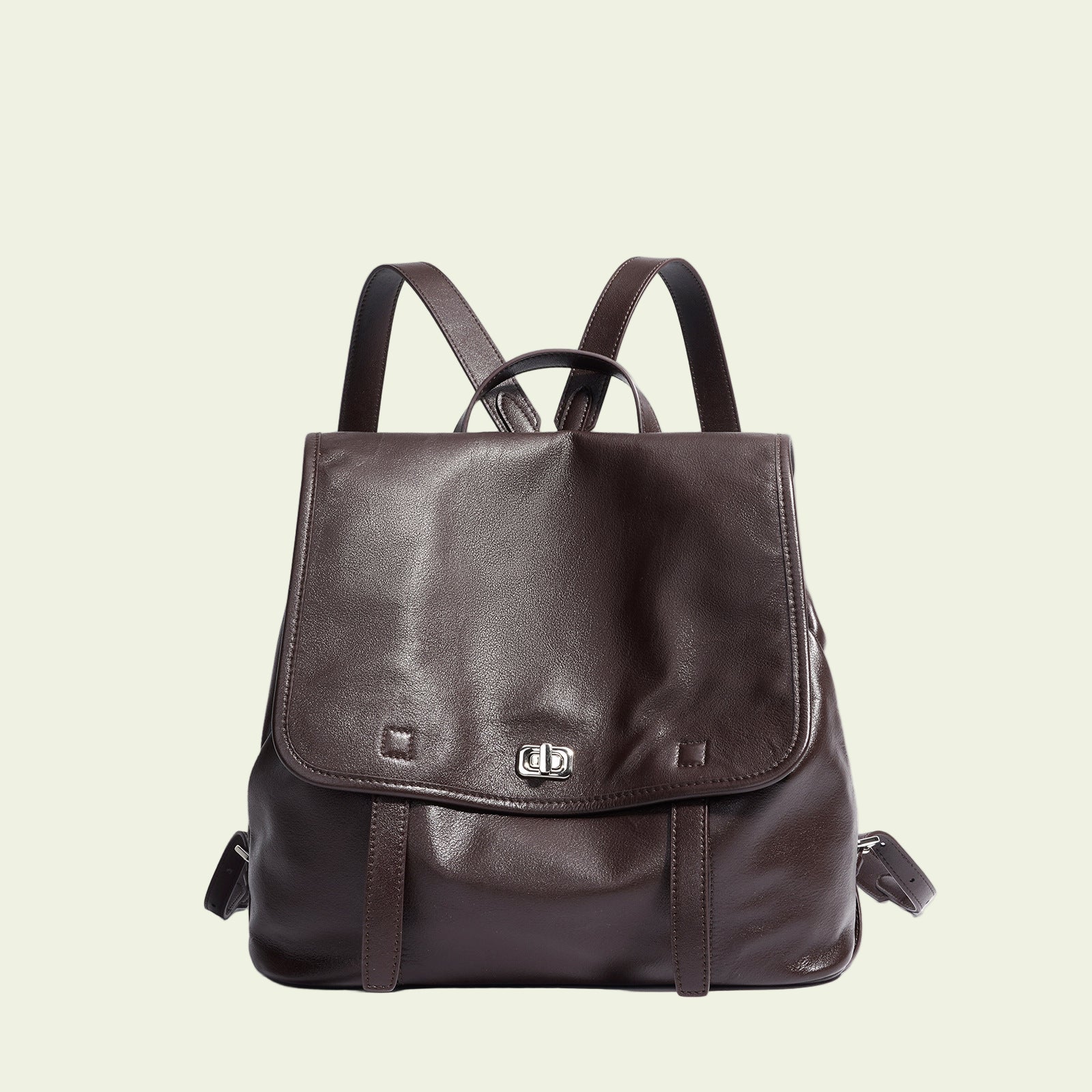 Vegetable-Tanned Cowhide Backpack - Coffee