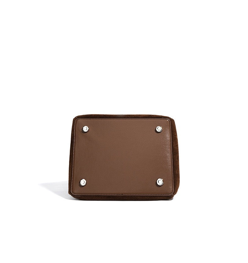 Suede Shoulder Bag - Brown