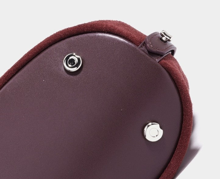 Suede Shoulder Bag - Burgundy