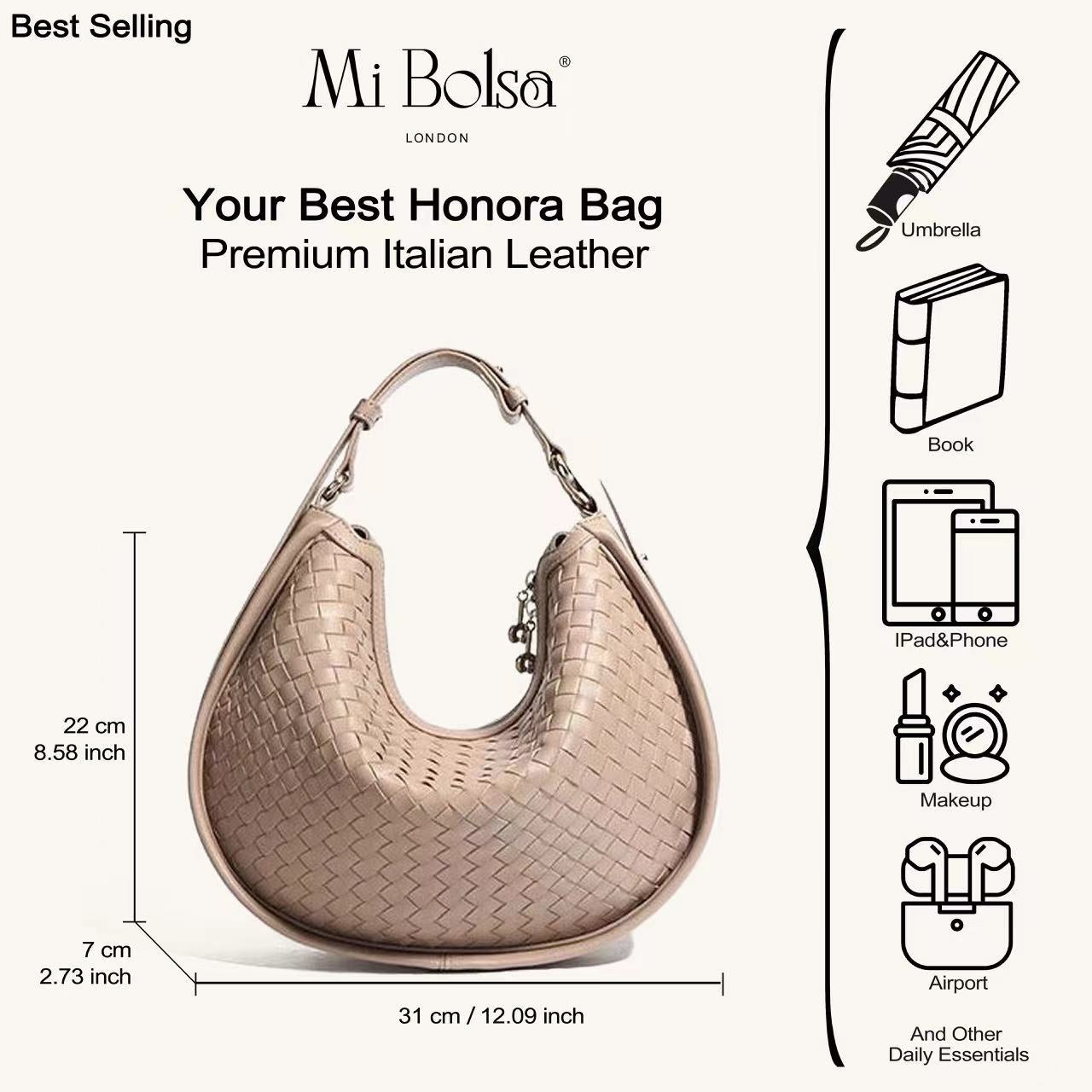 Honora Una Shoulder Bag - Milk Tea