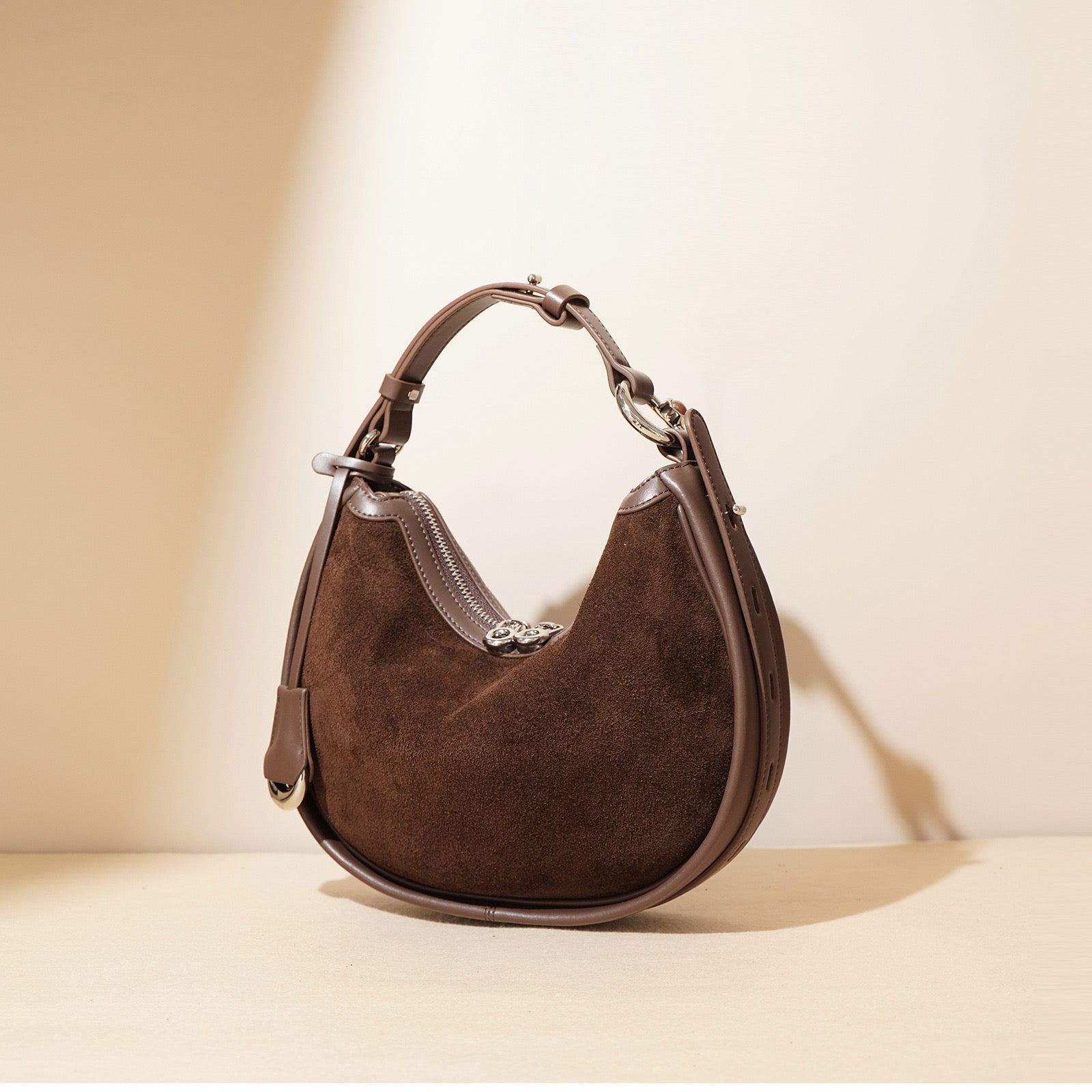 Honora Suede Bag - Brown