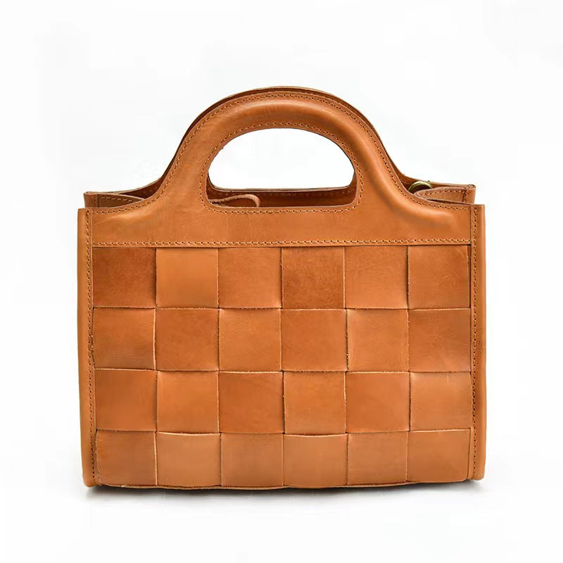 First Layer Cowhide Bristol Woven Tote Bag