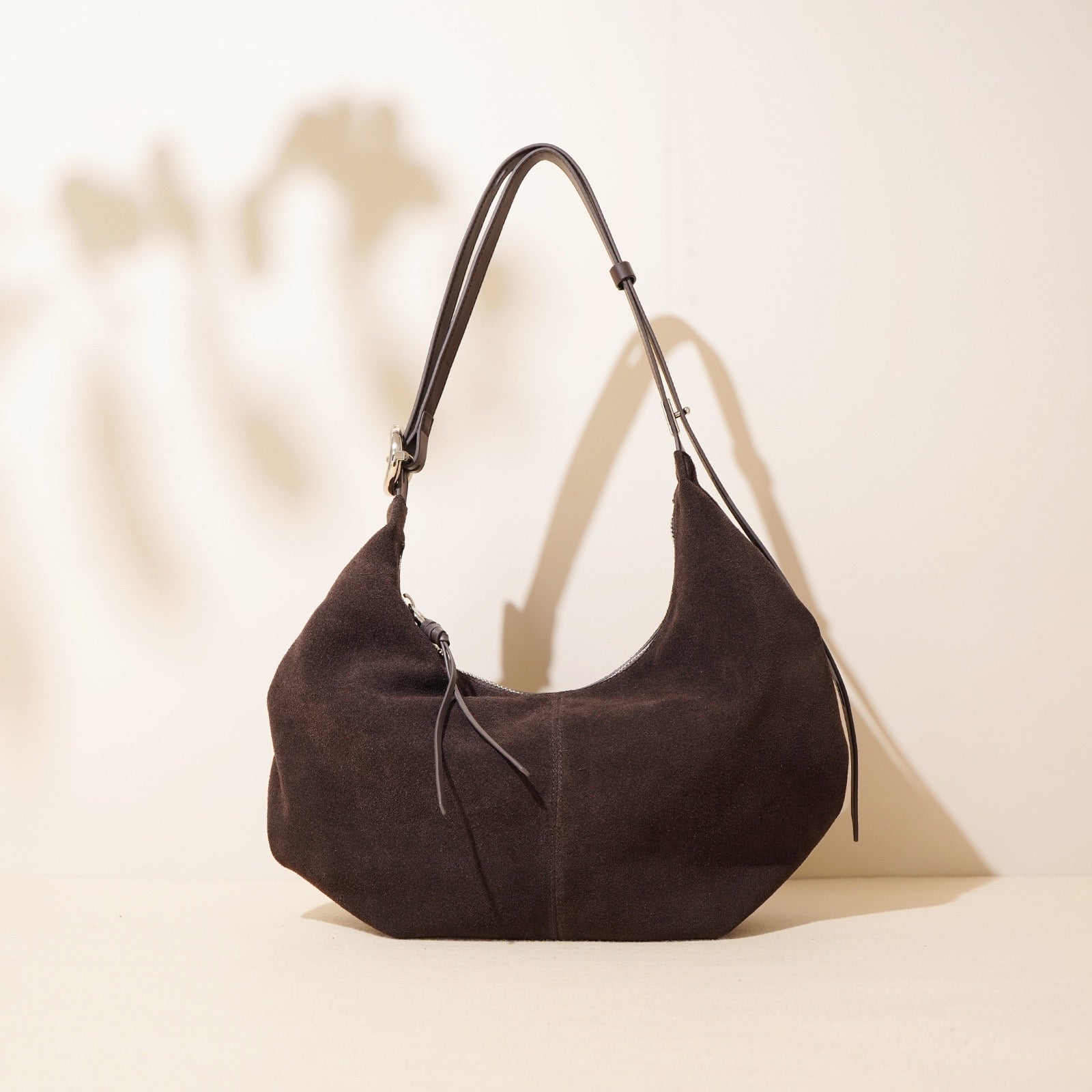 Suede Shoulder Bag - Coffee