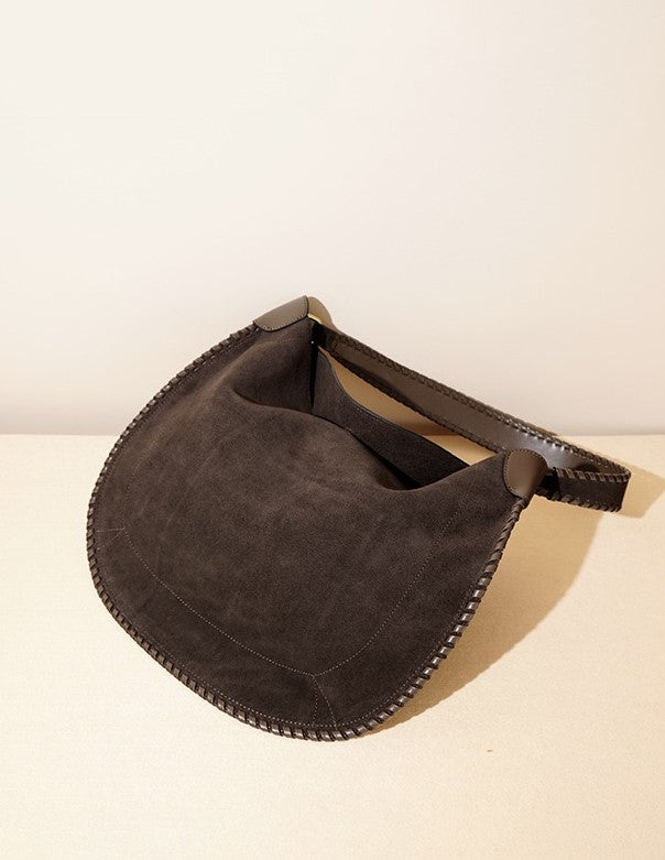 Suede Shoulder Bag - Brown