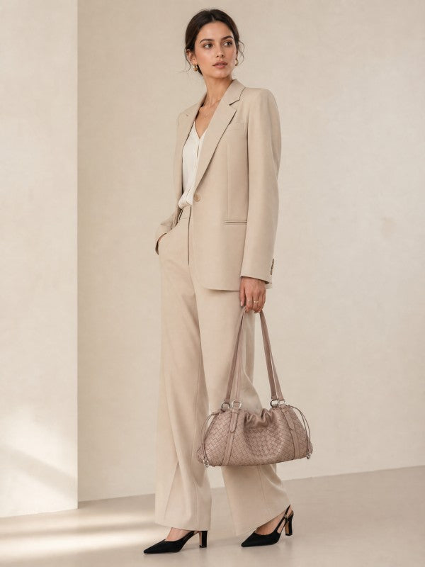 Woven Shoulder Bag - Light Yellow