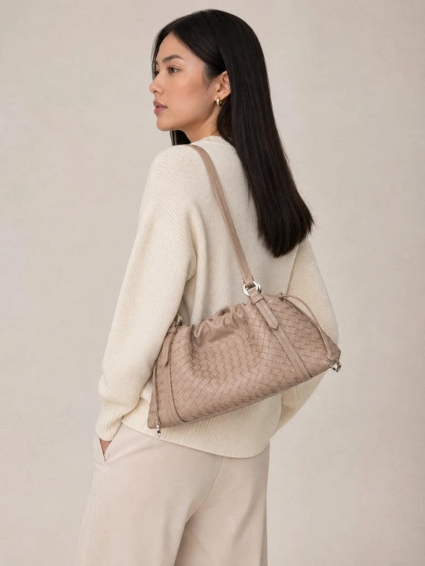 Woven Shoulder Bag - Light Yellow