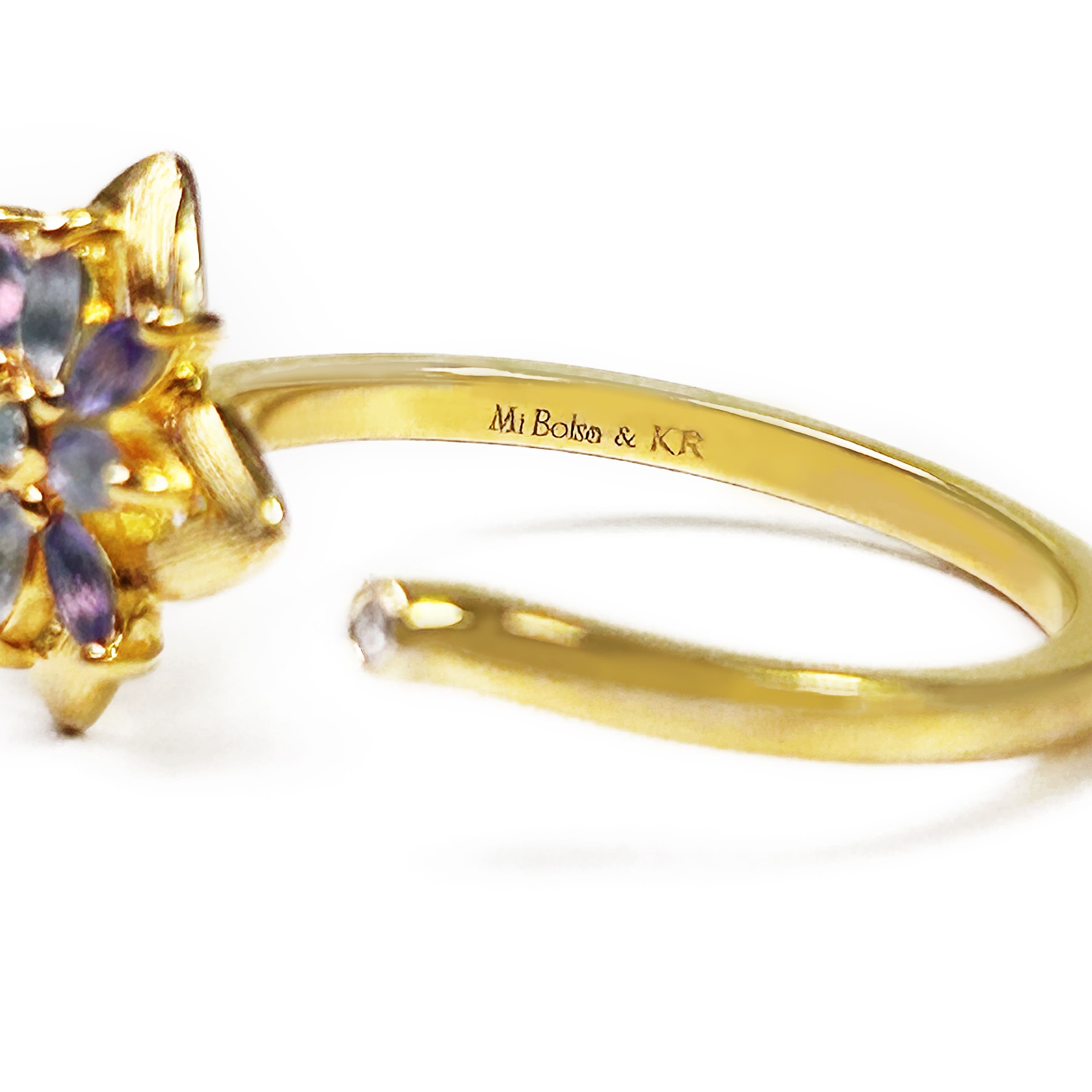 Water Lily Gold Diamond Ring