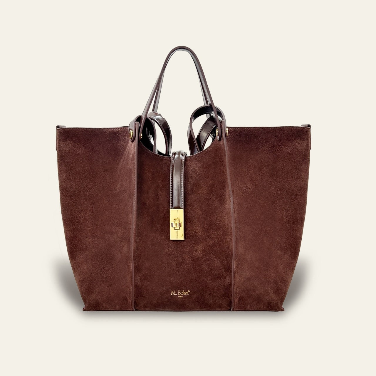 Suede Wharf Tote/Shoulder Bag-Coffee