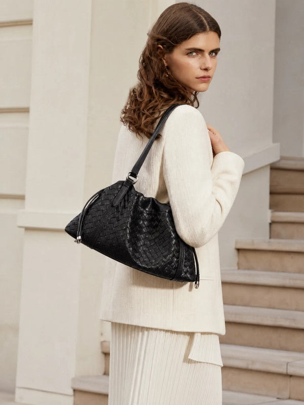 Woven Shoulder Bag - Light Yellow