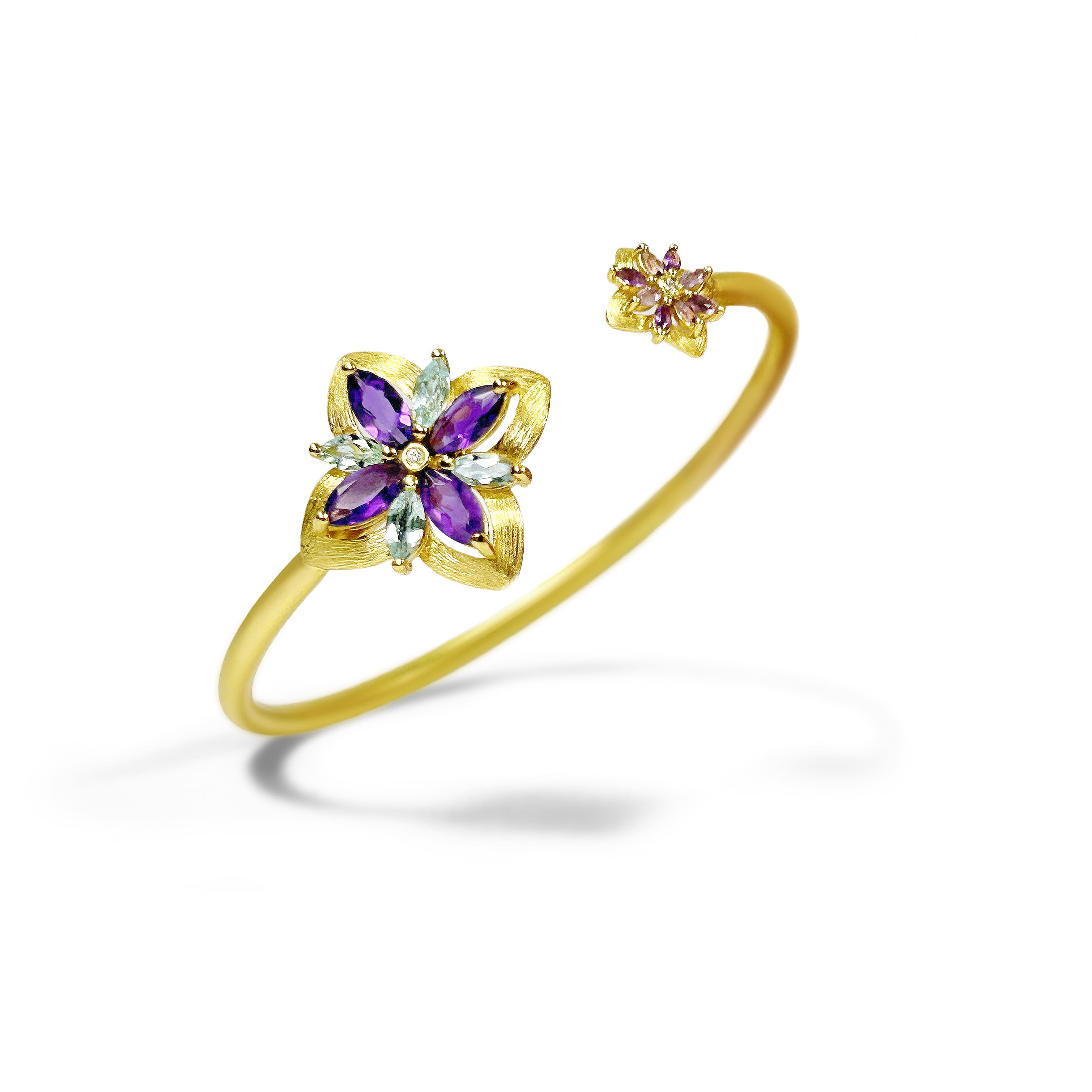 Water Lily Gold Diamond Bracelet