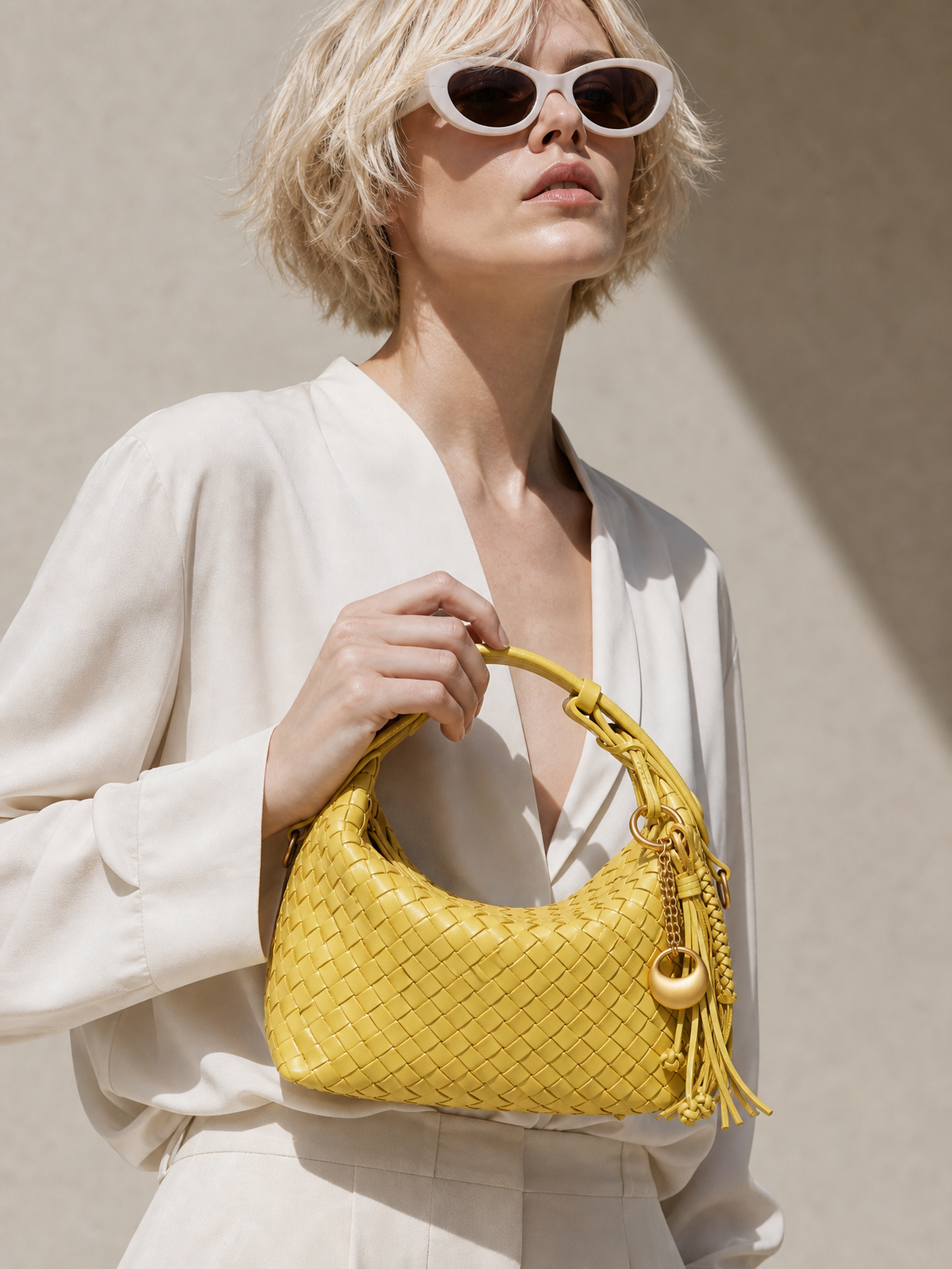 Camilla Half Moon Woven - Yellow