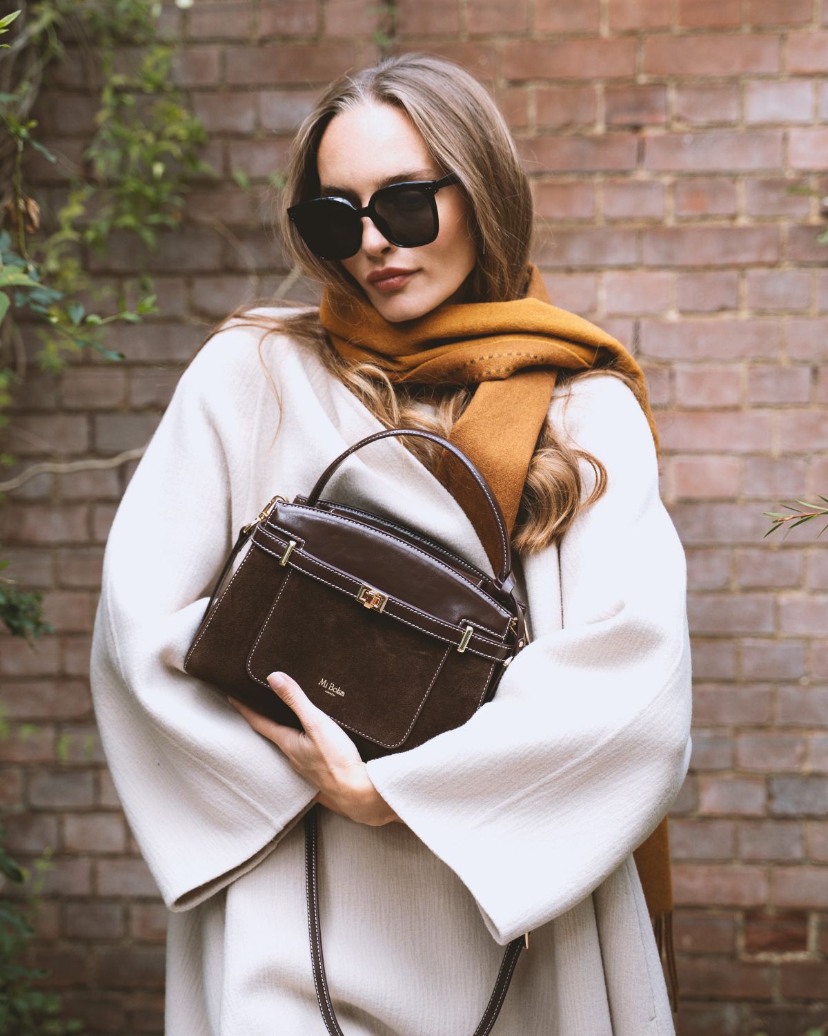 Manhattan Top Handle - Coffee Suede