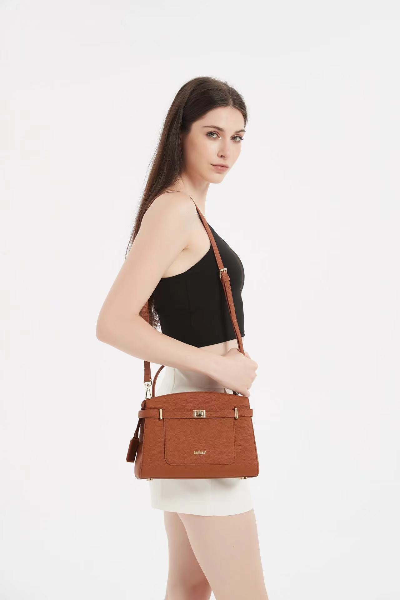 Manhattan Top Handle Bag - Biscuit