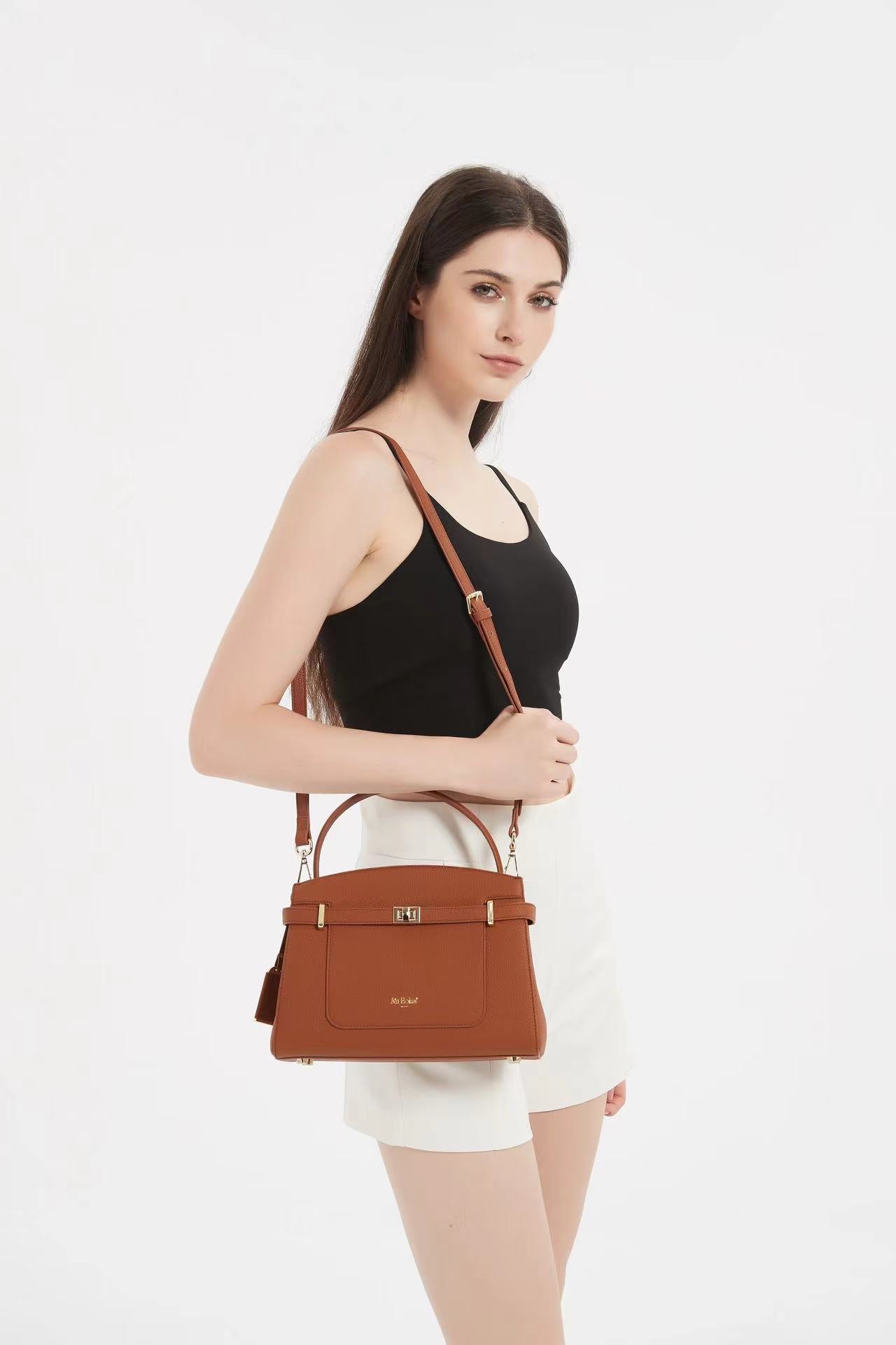 Manhattan Top Handle Bag - Biscuit