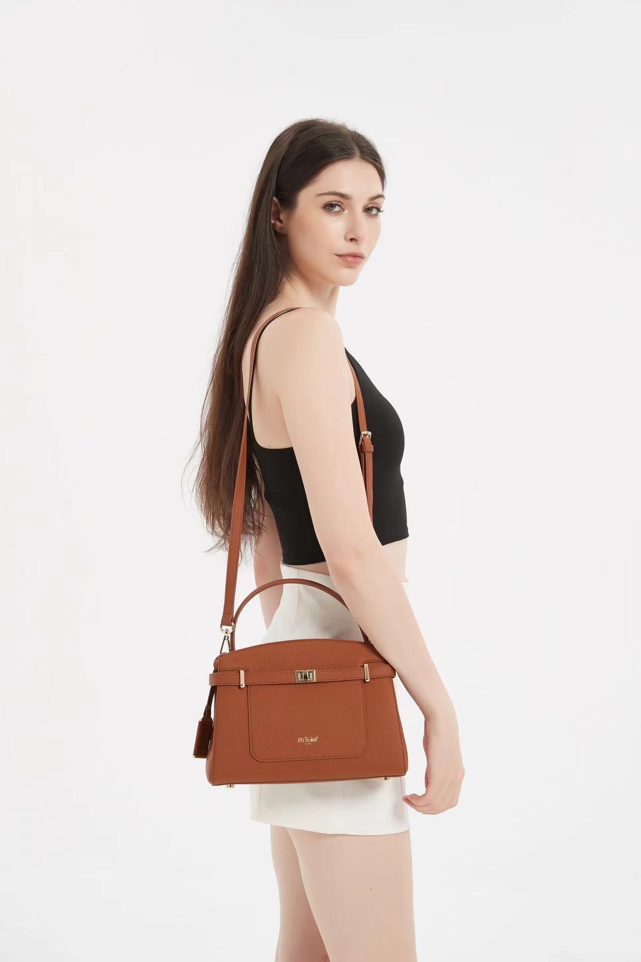 Manhattan Top Handle Bag - Biscuit