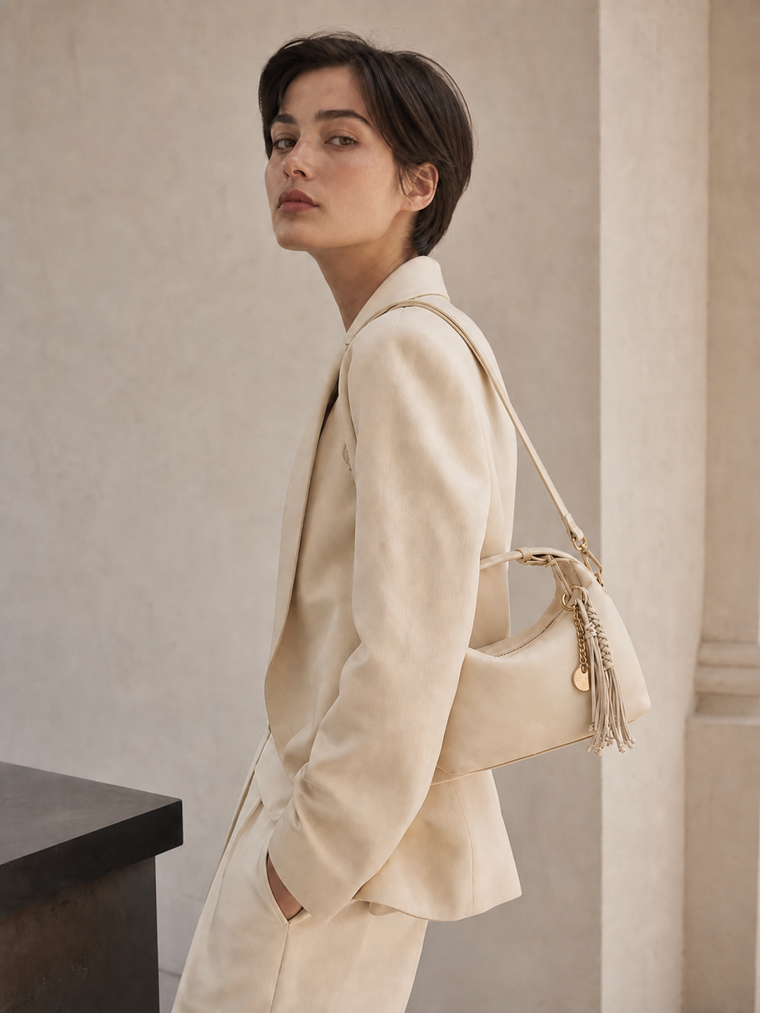 Camilla Half Moon - Creamy White