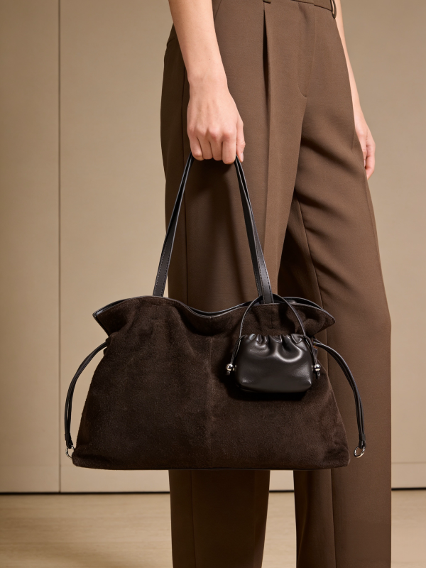 Suede Cloud Shoulder - Coffee