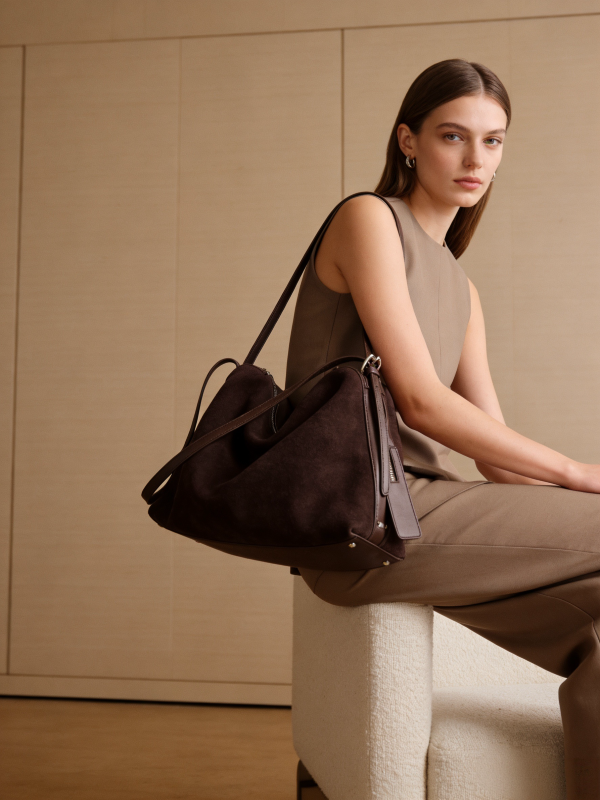 Suede Pillow Shoulder - Coffee