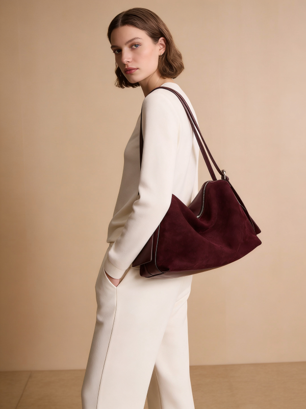 Suede Pillow Shoulder - Purple