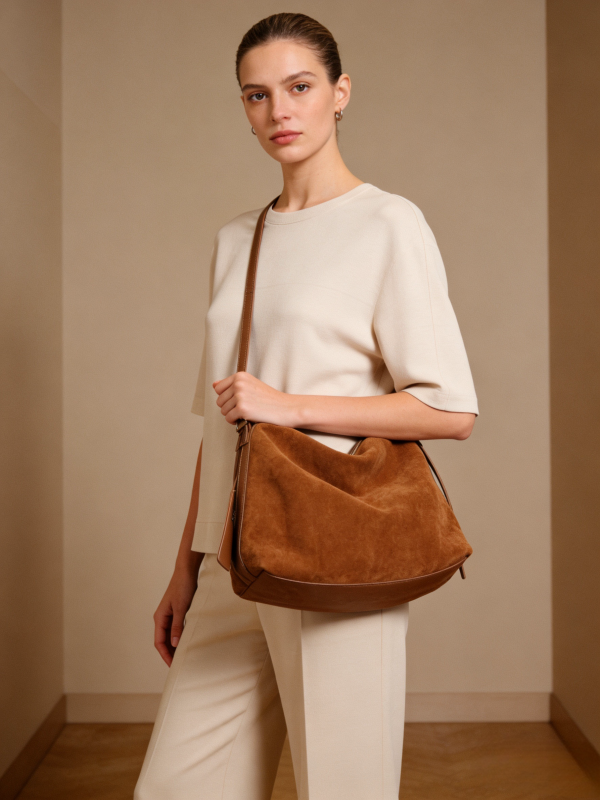 Suede Pillow Shoulder - Brown