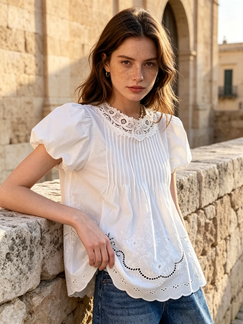 Lace Round Neck Shirt