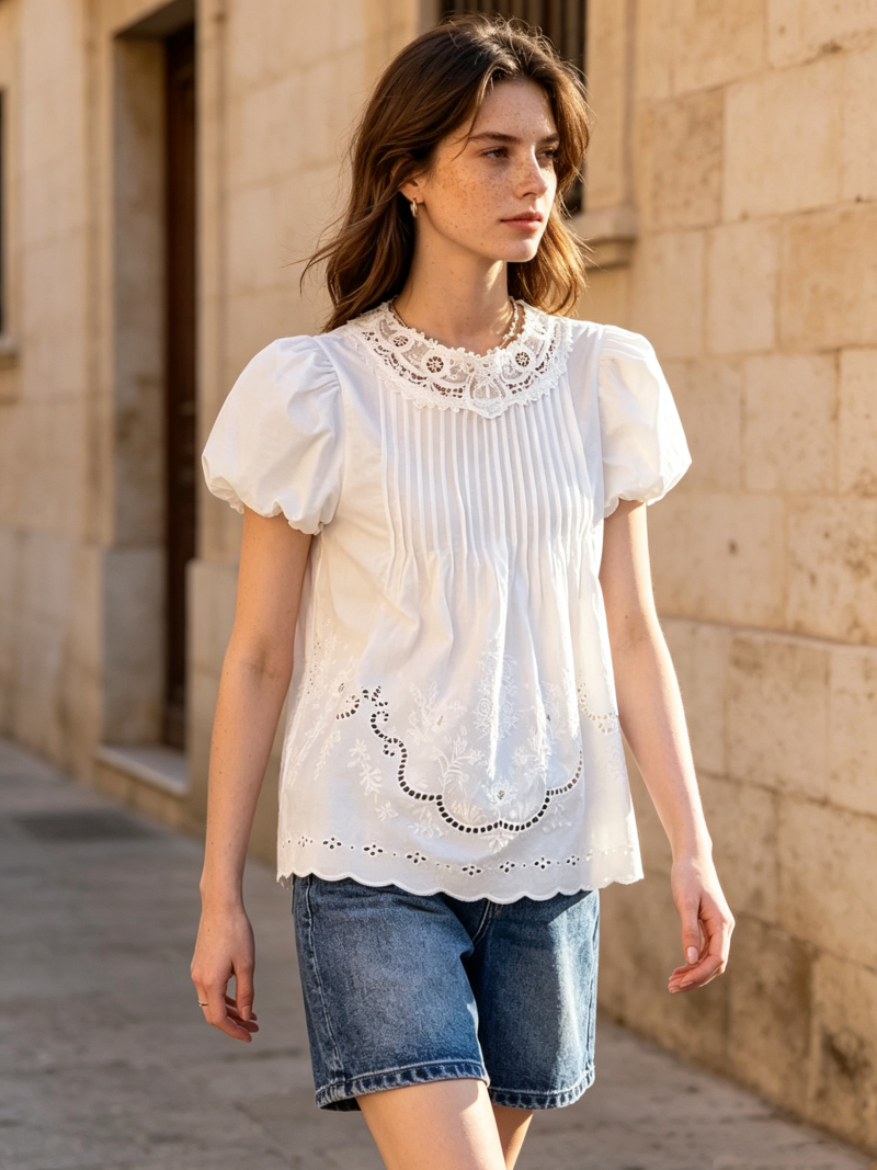 Lace Round Neck Shirt