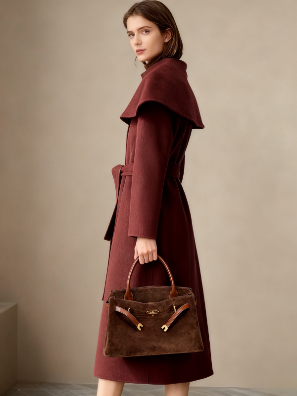 Cashmere Wool Blend Long Coat