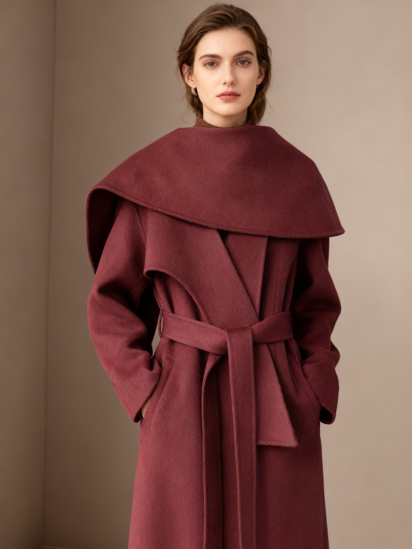 Cashmere Wool Blend Long Coat