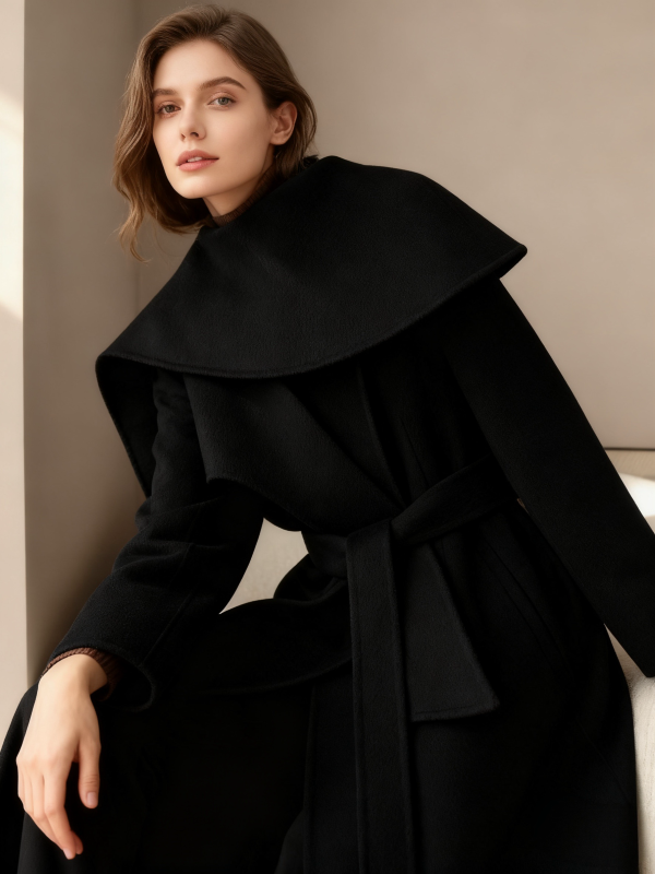 Cashmere Wool Blend Long Coat