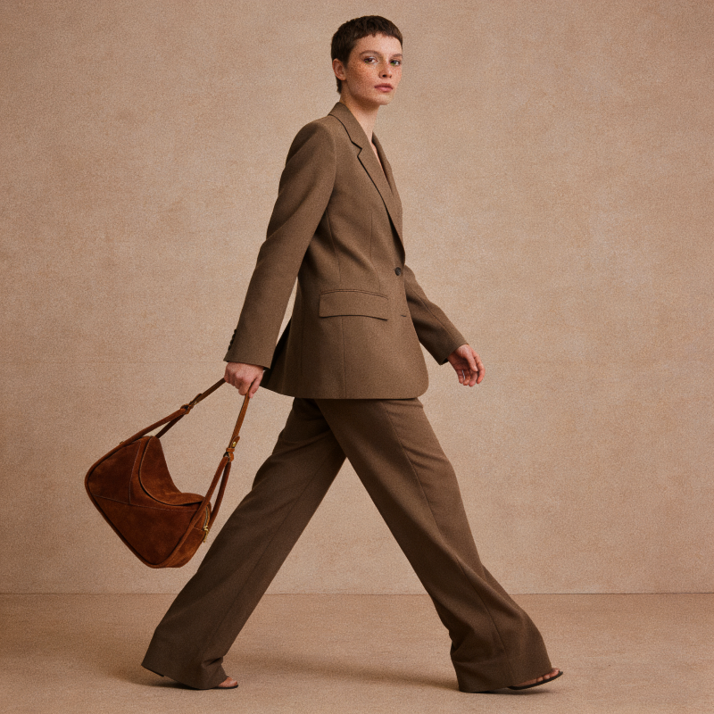 Carnaby Shoulder - Coffee Suede