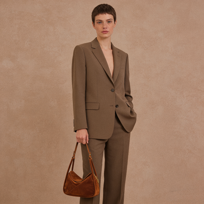 Carnaby Shoulder - Coffee Suede