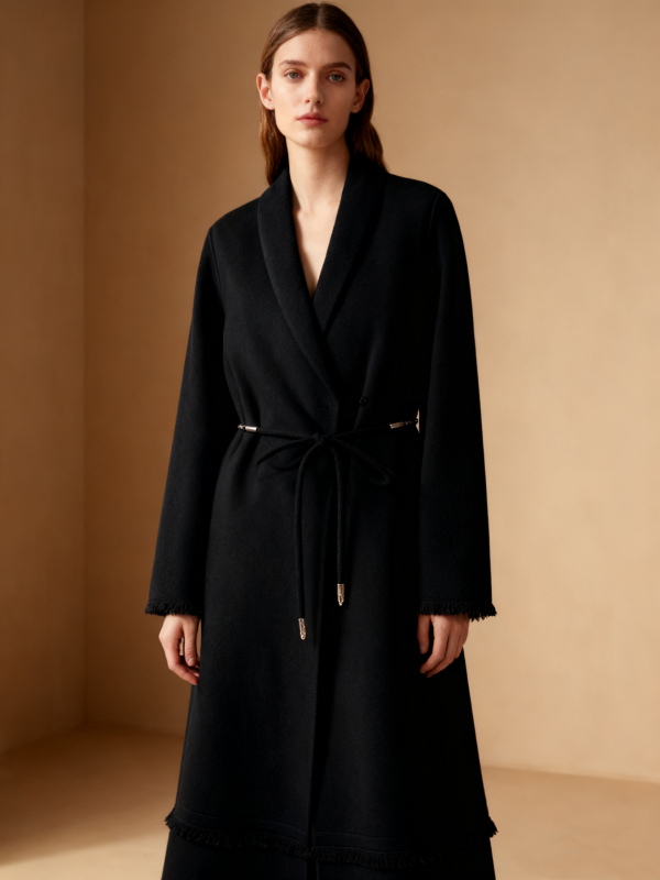 Cashmere Wool Blend Long Coat