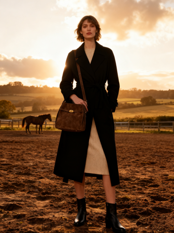 Cashmere Wool Blend Long Coat