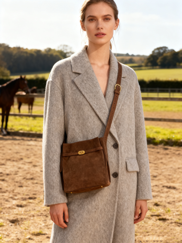 Kensington - Bucket Bag Suede Coffee