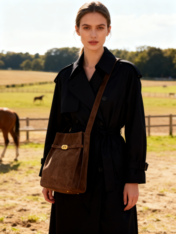 Kensington - Bucket Bag Suede Coffee