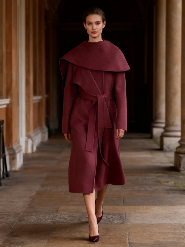 Cashmere Wool Blend Long Coat