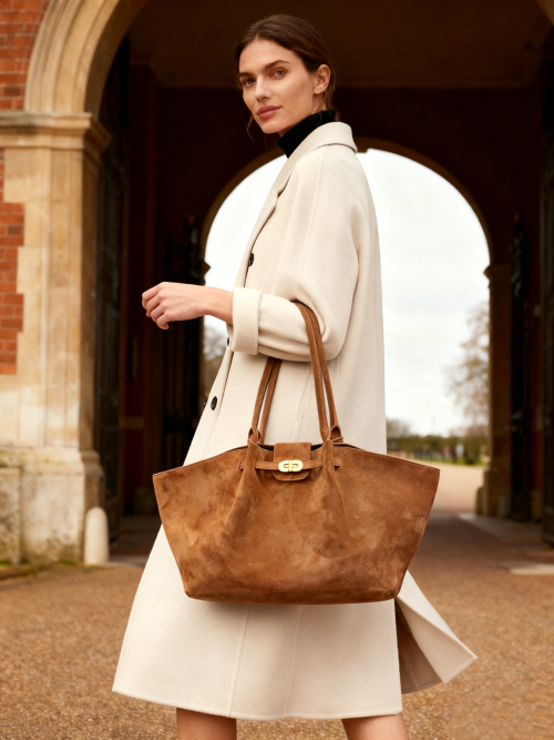 Kensington - Tote in Brown Suede