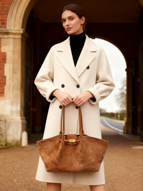 Kensington - Tote in Brown Suede