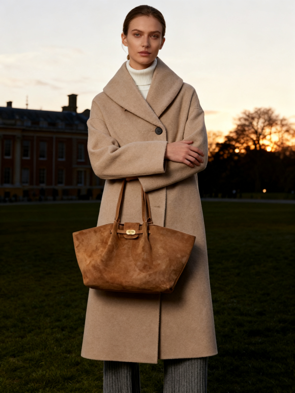 Cashmere Wool Blend Long Coat