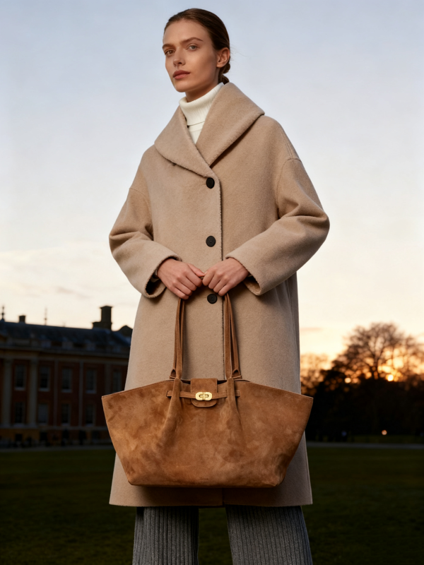 Cashmere Wool Blend Long Coat